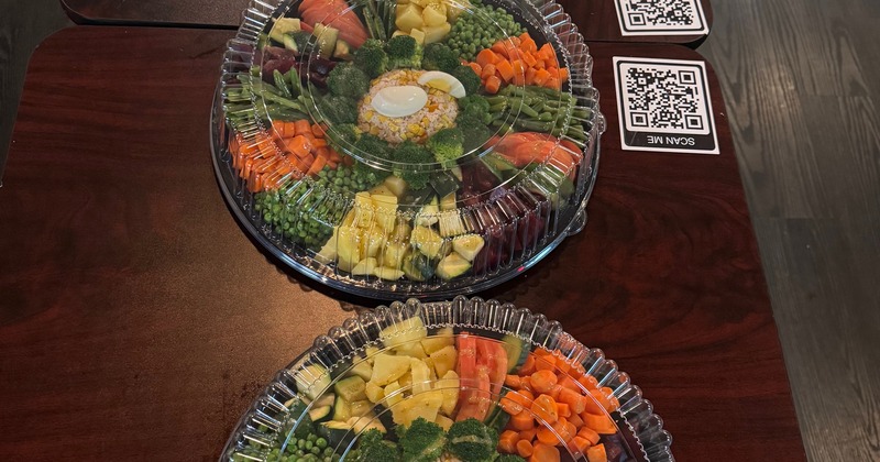 Prepared food on display