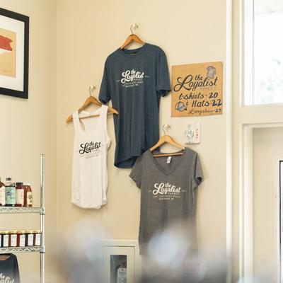 Shirts with the company logo.