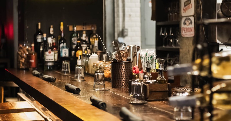 Interior, bar counter area