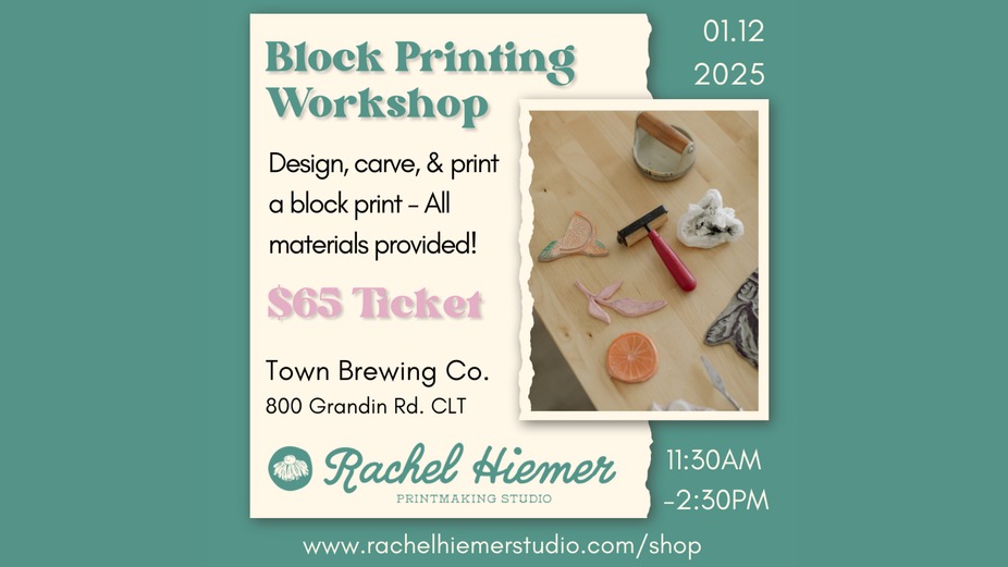 Block Printing Workshop with Rachel Hiemer event photo