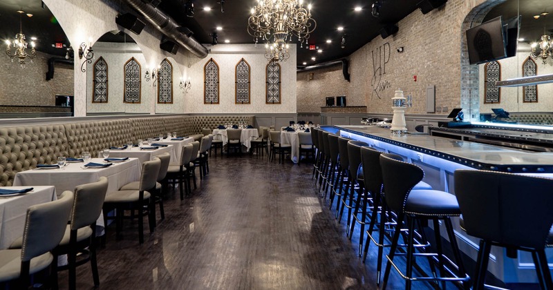 Interior, bar and dining area