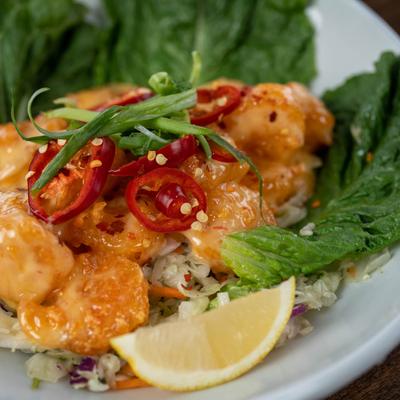 Bang Bang Shrimp, close up.