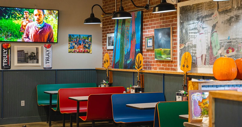 Interior, wall decor and seating space