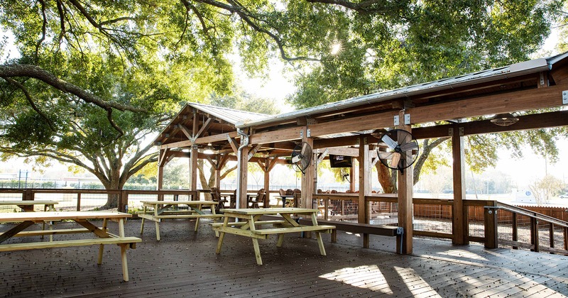 Exterior, patio with bench seating