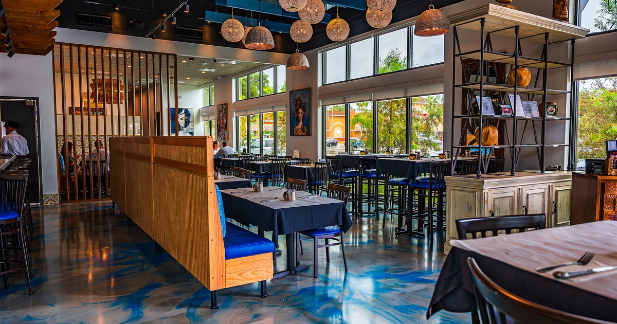 Restaurant interior, dining area