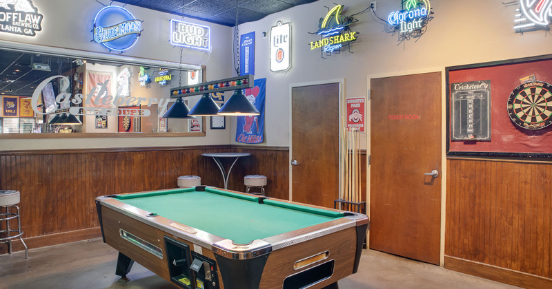 Interior, pool table area