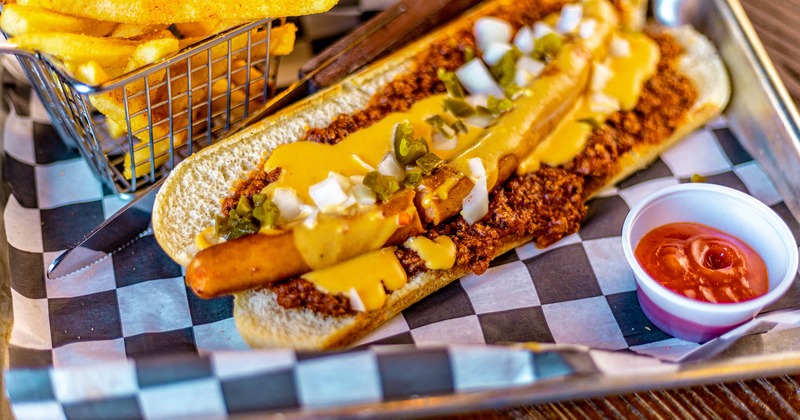 Chili cheese dog