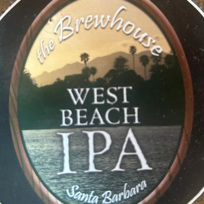 The Brewhouse West Beach IPA beer label from Santa Barbara.