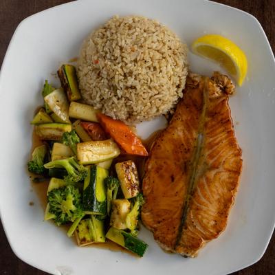 Hibachi Salmon.