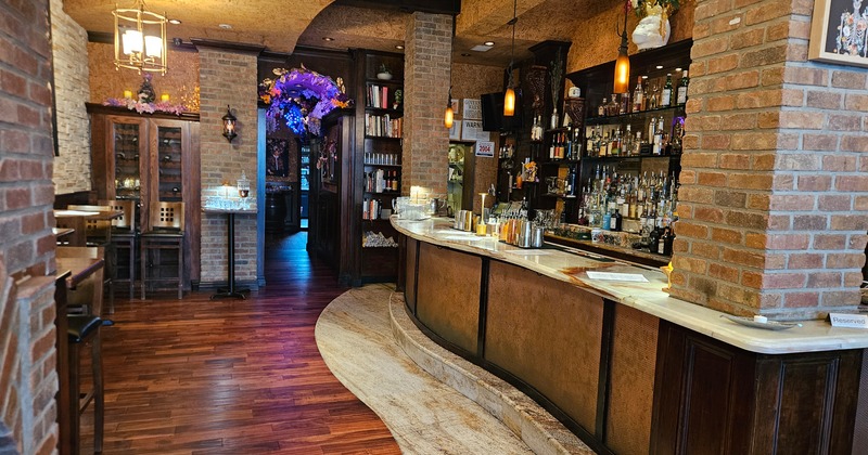 Bar area with stools removed