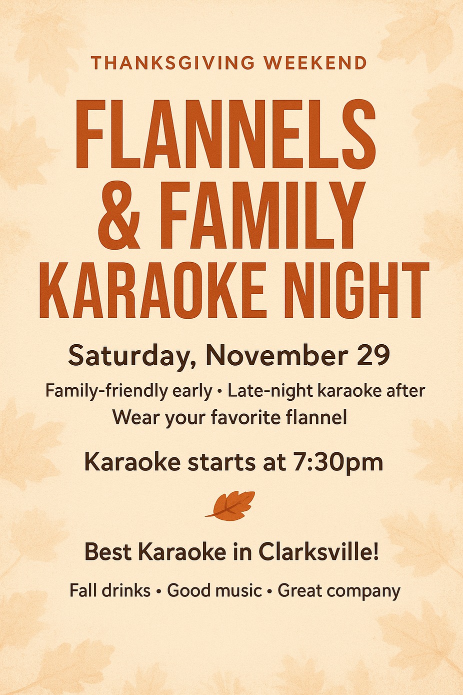Flannels & Family Karaoke Night event photo