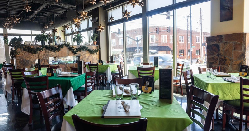 Interior, tables with tableware