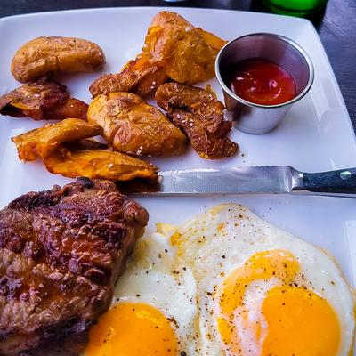 Sunday Brunch Steak & Eggs - Sierra Grill, Lenexa City Center.