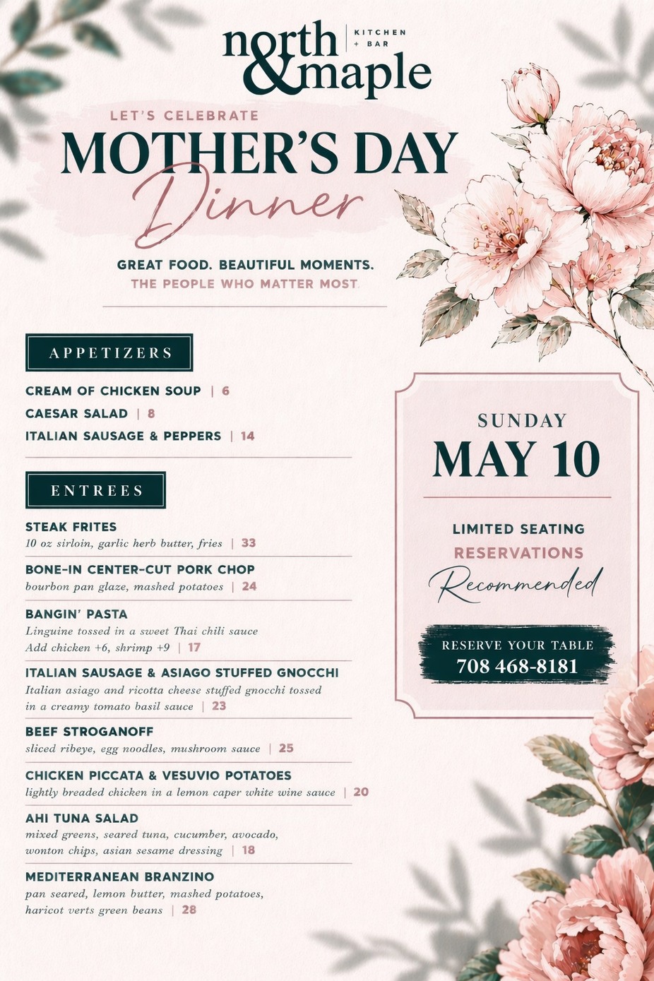 🌸Mother’s Day Dinner at North & Maple 🌸 event photo