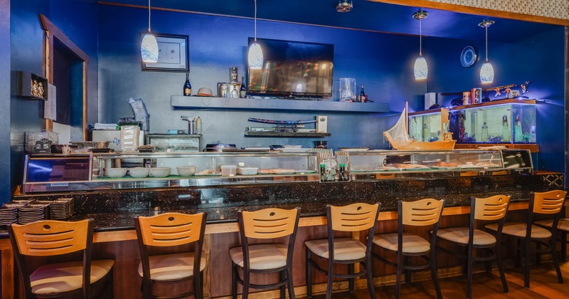 Interior, a bar with bar stools