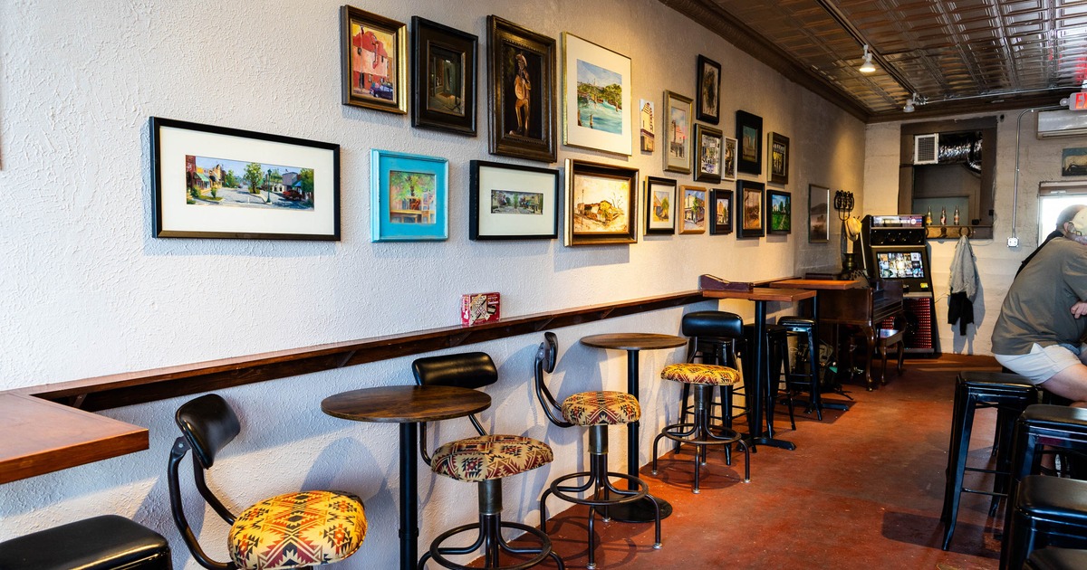 Interior,  tall tables and bar stools