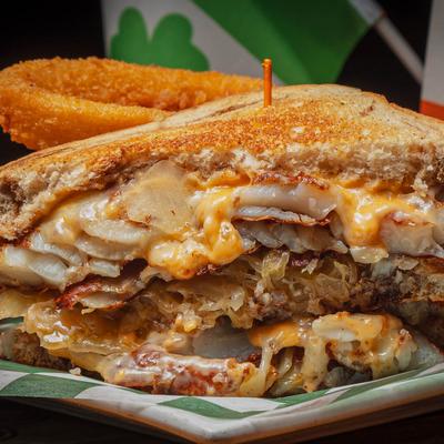 Grouper Reuben sandwich.