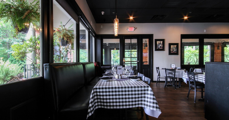 Interior, tables prepared for customers