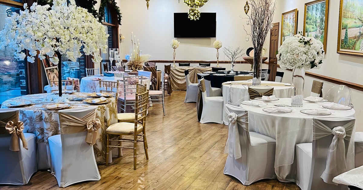 Fully set and decorated tables