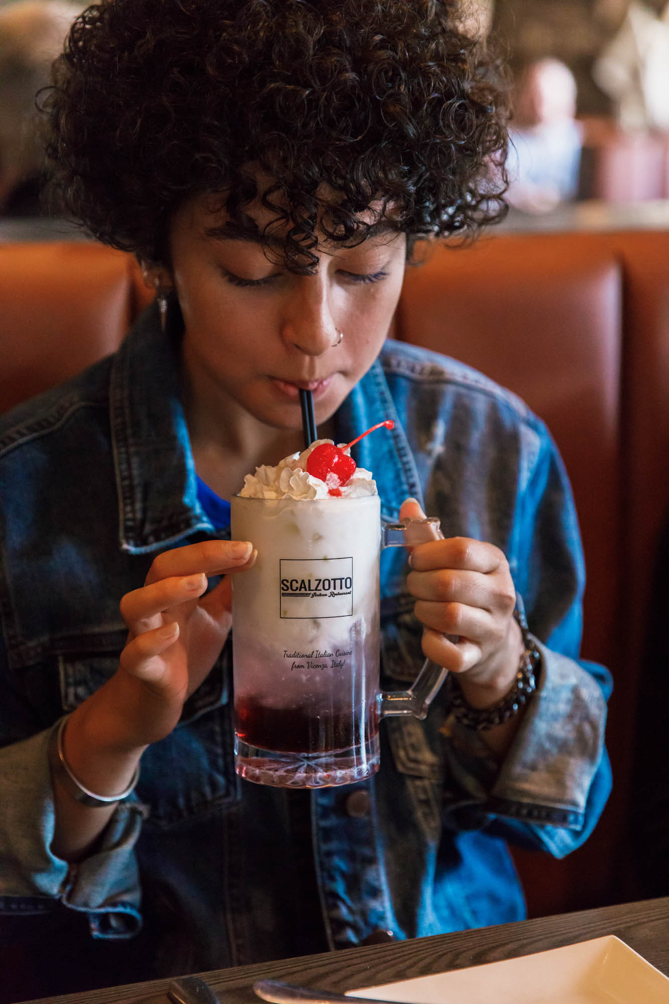 Customer having an Italian Soda