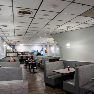 Interior seating space.