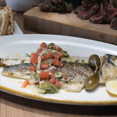 Grilled Whole Bronzino - fennel, ruby red grapefruit, castelvetrano olive