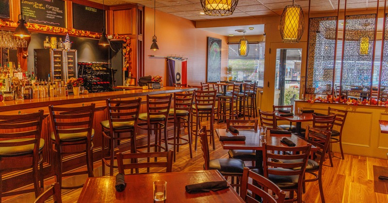 Interior, seating area, and bar