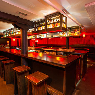 The serving counter.