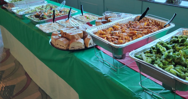 Assorted catering dishes