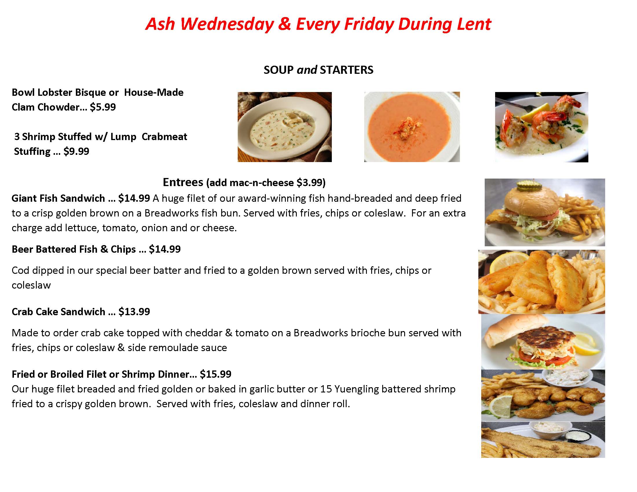 lent menu