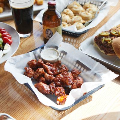 Various food and drinks.