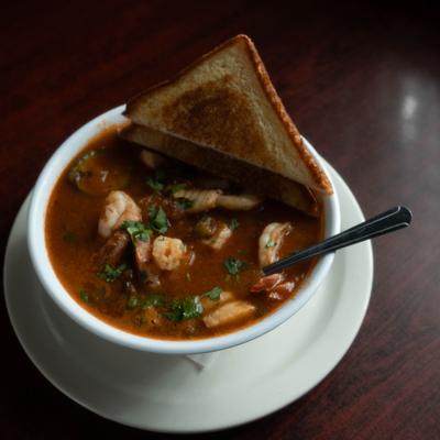 Bowl of Shrimp Tortilla Soup.