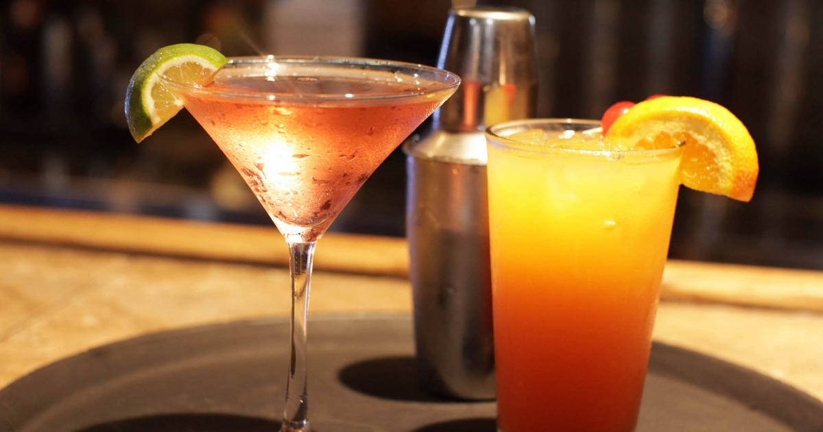 Drinks on a tray