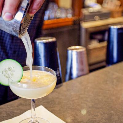 A drink being served.