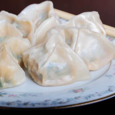 Steamed dumplings.