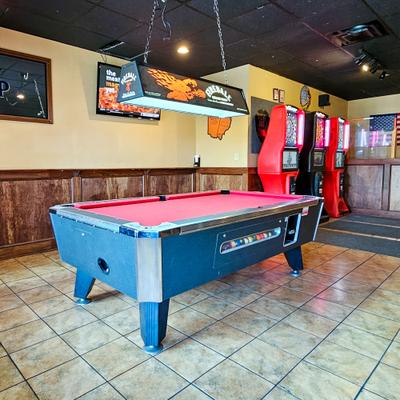 Pool table.
