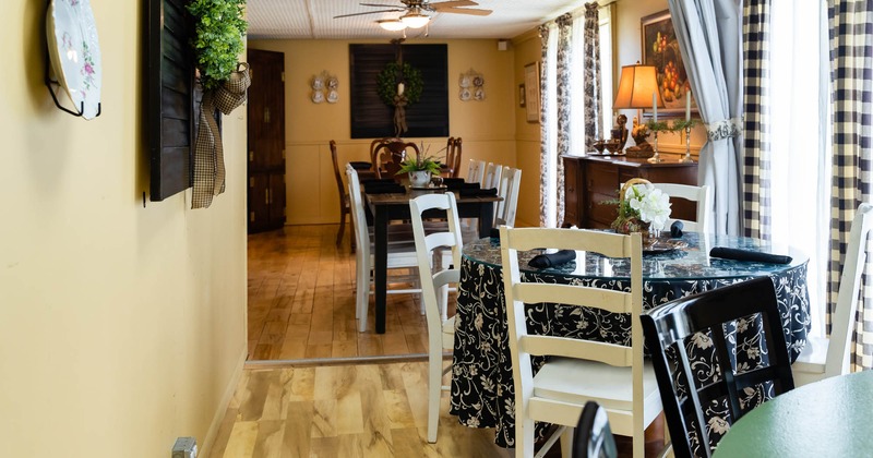 Interior, tables ready for customers