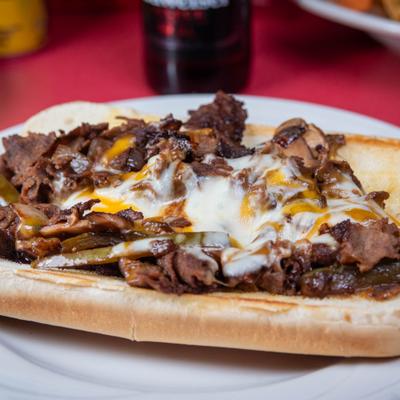 Cheesesteak Sandwich served on a plate.