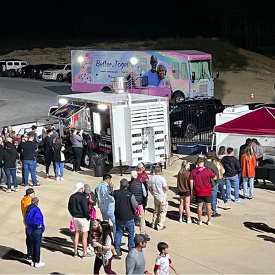 Customers waiting in line.