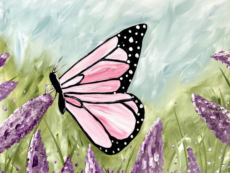 Paint N' Sip: Lavender Butterfly event photo