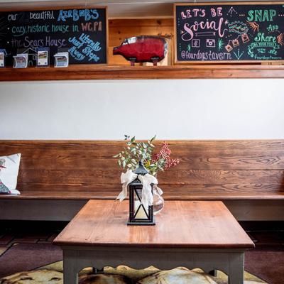 Interior, a table with flowers.