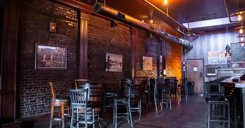 Interior, tables ready for guests