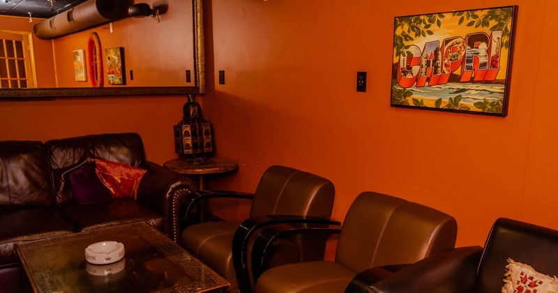 Arm chairs and sofa, interior area