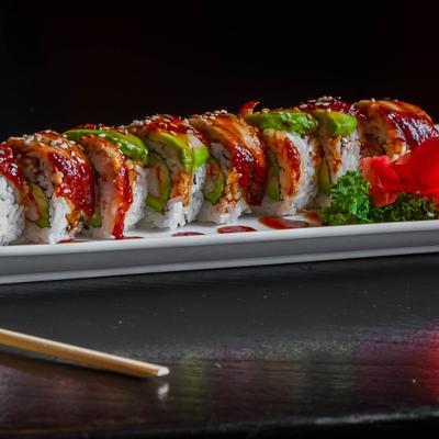 Caterpillar roll, close up.