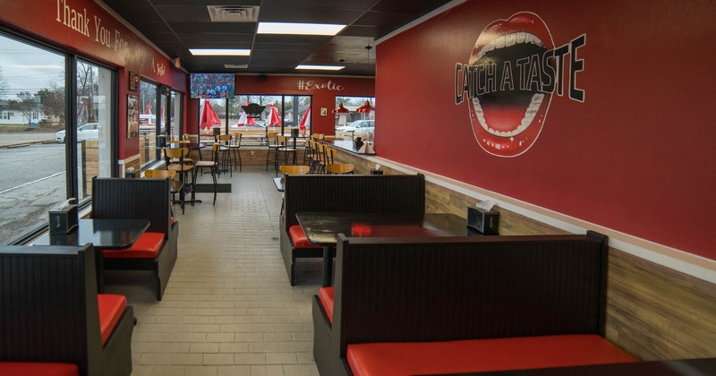 Interior, booth seating area