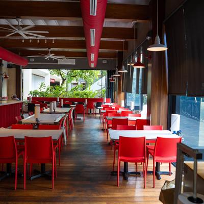 Interior, bar and seating area.