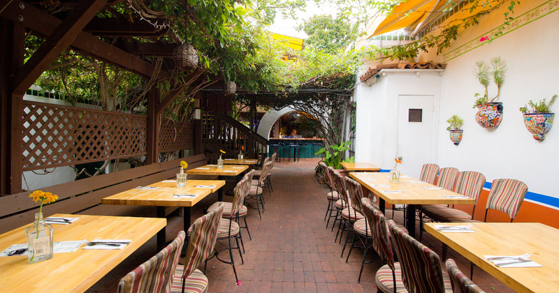 Peaceful ambiance of a seating area outside