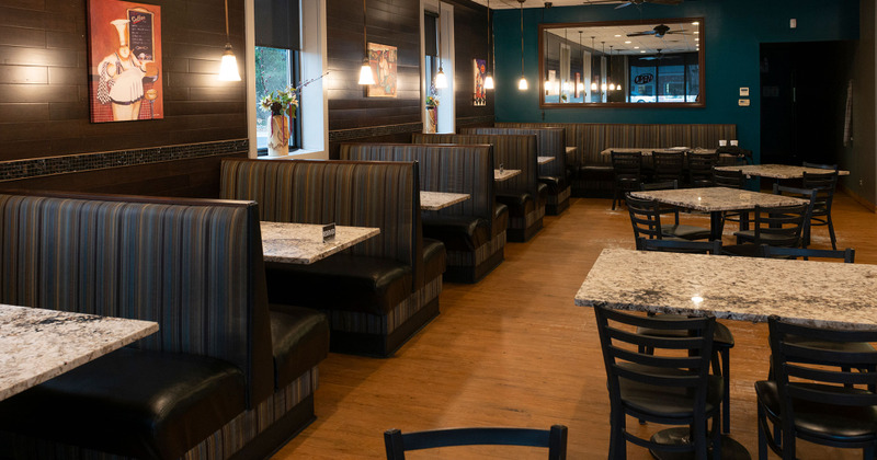 Interior, dining booths