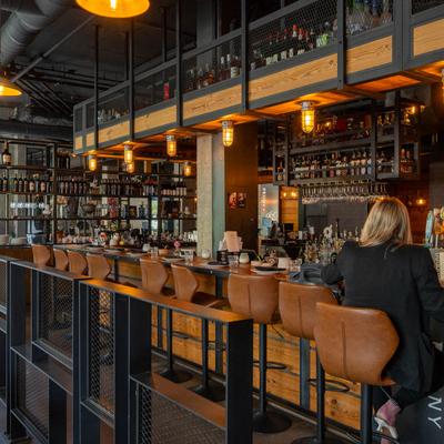 People at the bar area.