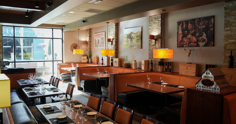 Dining booths, tables and chairs